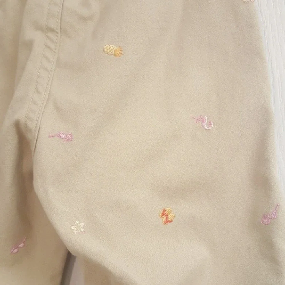 Carter's Khaki Capri Pant Flamingos Pineapple